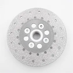 DIATOOL 1pc Premium Quality Diameter Double Sided Vacuum Brazed Diamond Cutting & Grinding Disc With 5/8-11 Flange