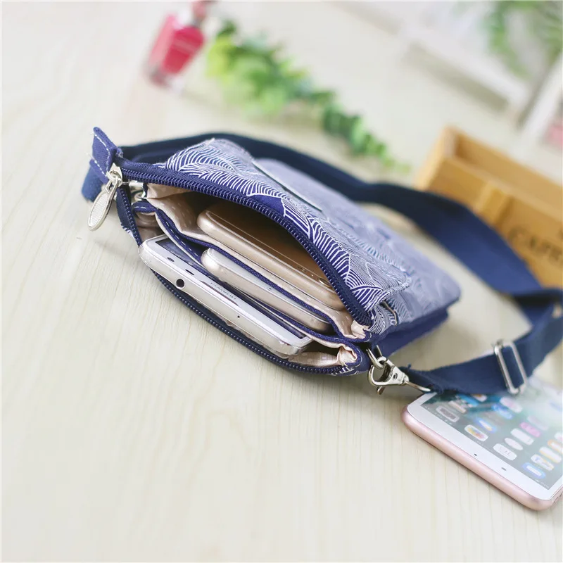 Women Canvas Small Shoulder Crossbody Bag Ladies Leaves Printing Handbag Female Money Phone Pouch Bolsa Feminina Bolso for Girls