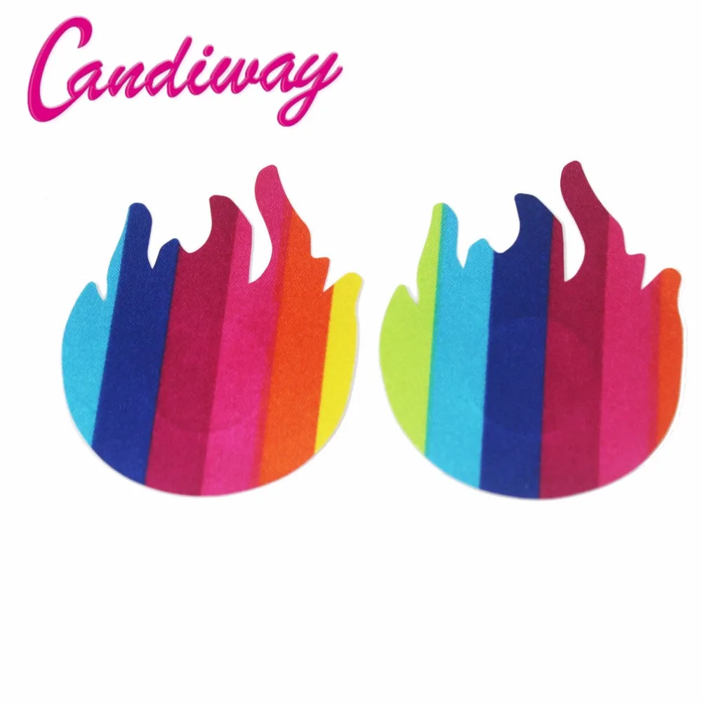 3 أزواج unbra ملصق النساء قوس قزح لاصق الحلمة يغطي منصات الجسم الثدي المتاح الحليب لصق مكافحة أفرغت الصدر الصدرية ملصق #2