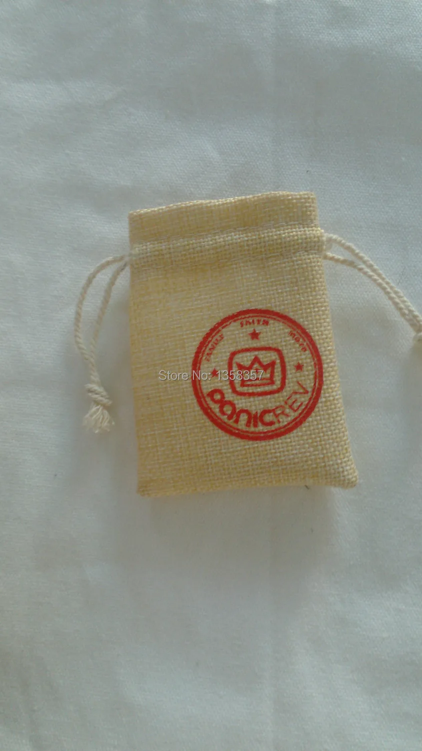 

100pcs/lot wholesale jute/linen/flax drawstring gift bags for mobile power/jewelry packaging,Size be customized,Various colors