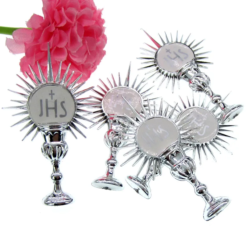 12Pcs Mini first communion favor silver holy sacrament baptism christening party table decoration 42 x 68mm