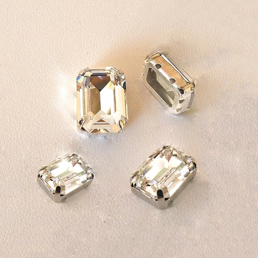 4610 Kristallklare Tctagon Strass-Steine zum Nähen, lose, spitze Rückseite, Strass für DIY-Kleidung, Chaton mit Krallen – Detail 3