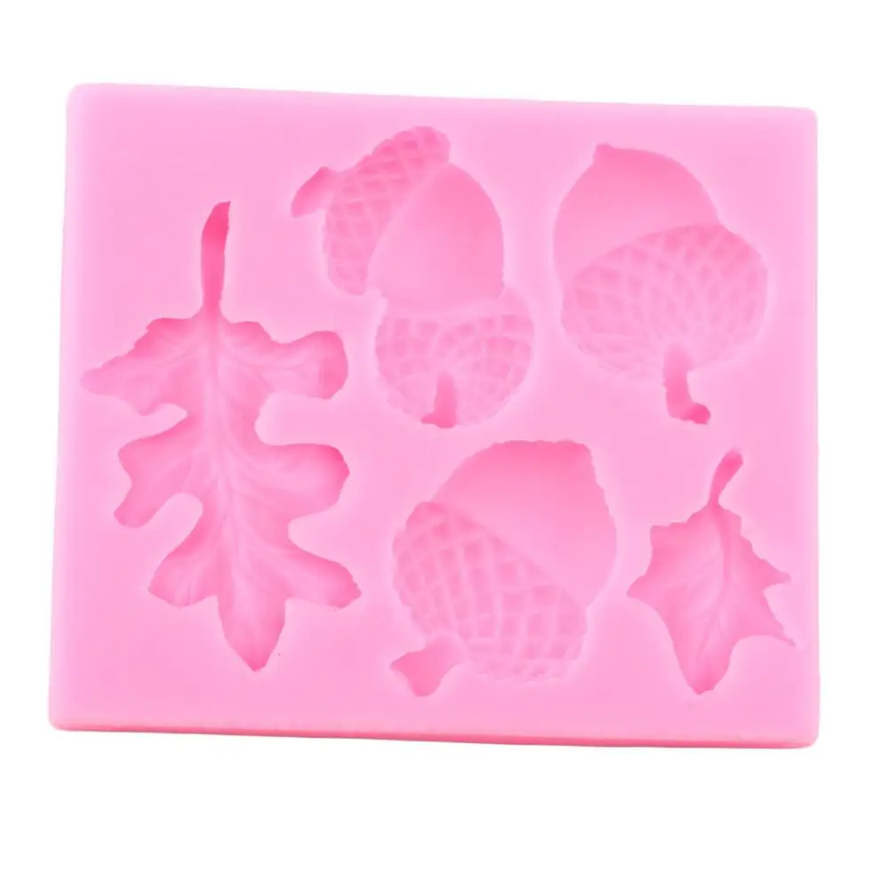 Pine Cone Nut Silicone Molds Acorn Leaf Christmas Fondant Cake Decorating Tools Cupcake Candy Clay Chocolate Gumpaste Mould