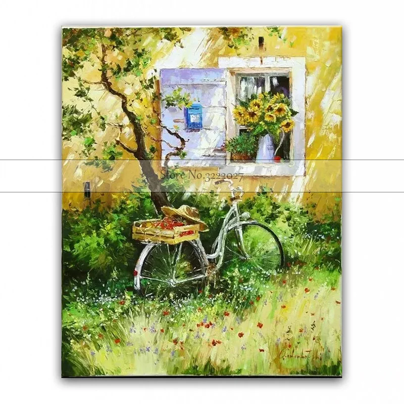 

Canvas painting Handpainted Abstract Modern Wall Painting tree Road Palette quadro decorativo Knife Painting Decoration Home