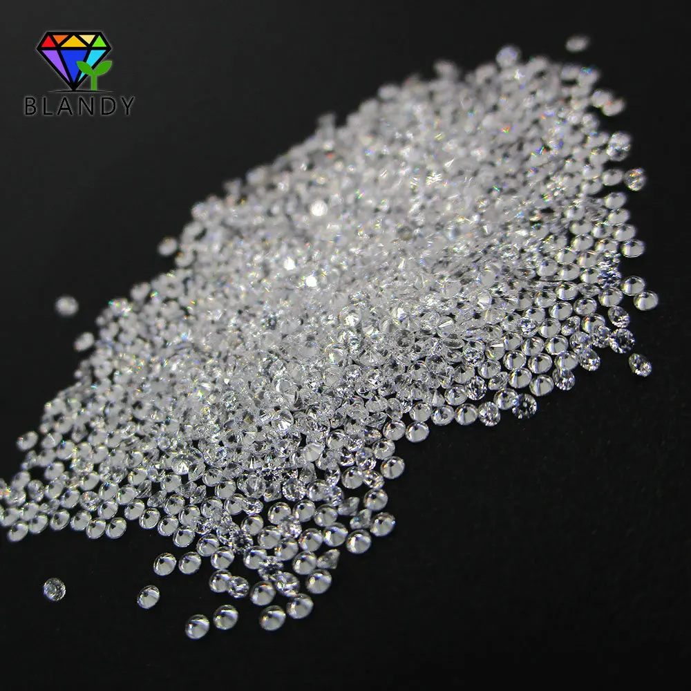 Hot Sale 1000pcs 0.8~2.5mm Loose Zircon Stone AAA Quality Round Machine Cut White Cubic Zirconia CZ Synthetic Gems For Jewelry