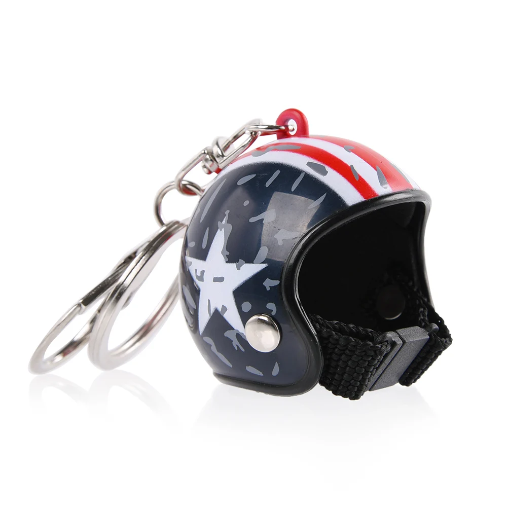 Cute Motorcycle Helmet Keychain Keyring Gifts for Women Men Car Bag Accessories Key Ring Pendants Business Xmas Gifts Kids Toy