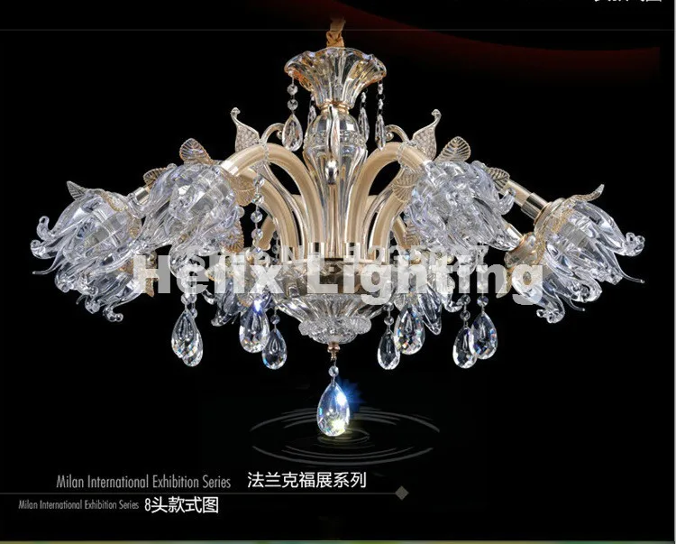 Newly Modern European Candle Clear Crystal Chandeliers Ceiling Living Room Modern E14 Golden Crystal Chandelier 100% Guaranteed