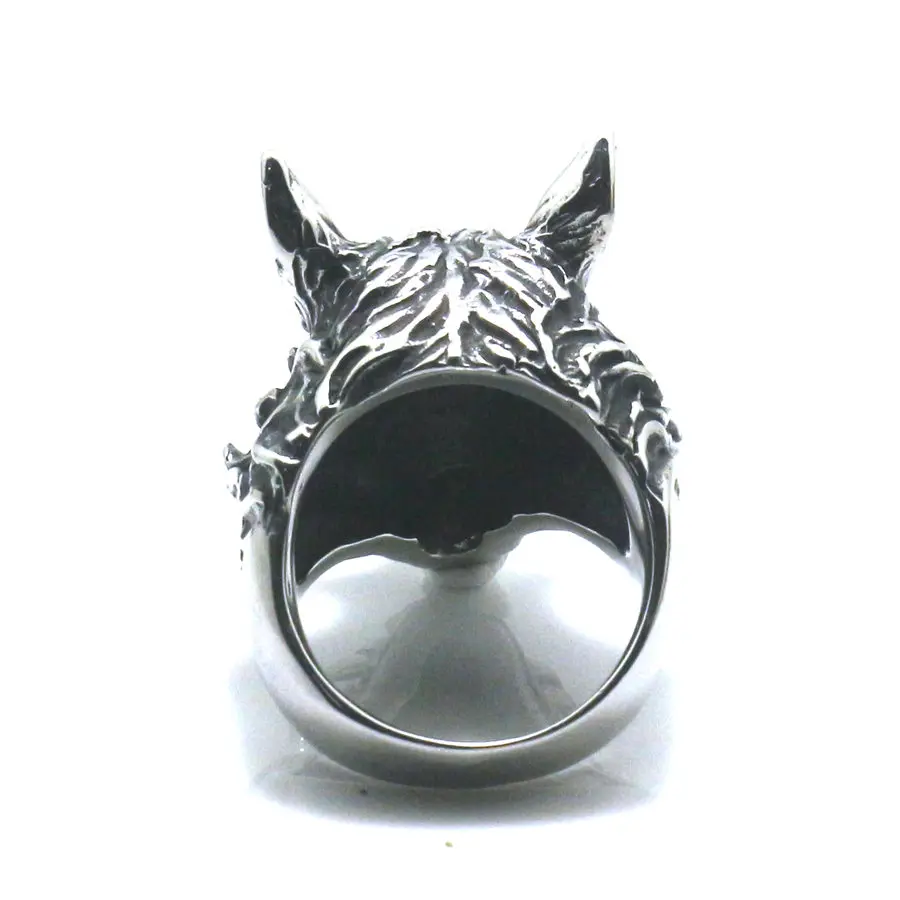 Size 7 to Size 15 Mens Boys 316L Stainless Cool Punk Gothic  Wild Boar Hunting Ring