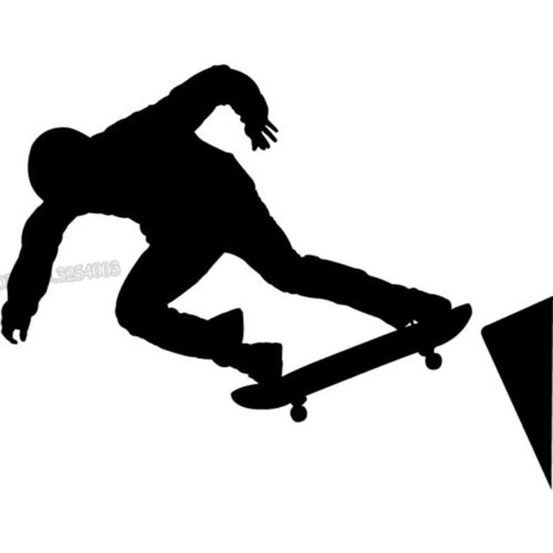 Wall Jumping Skateboarder Sticker Stunt Trick Skateboarding Wall Sticker Sport Art Decal For Boys Room Art Mural Home Decor L031