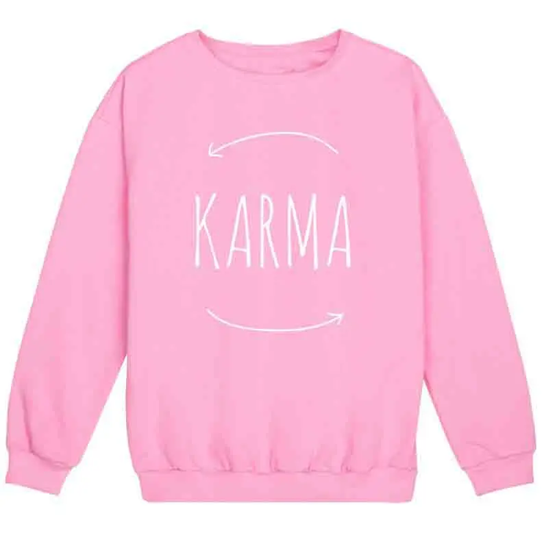 Sugarbaby New Arrival Karma Sweatshirt Tumblr Hipster Swag Grunge Kale Goth Punk Jumper Long Sleeved Fashion Sweatshirt