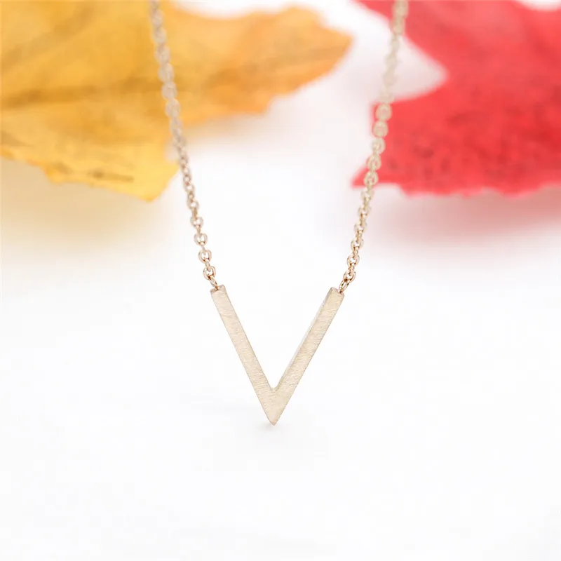 Simple V NecklaceWomen Fashion Jewelry Initial Necklaces Stainless Steel Ketting Friendship Gifts Collier Femme Bijoux