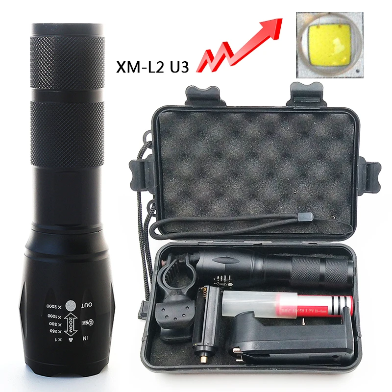 

Litwod Z20A100 Cree XM-L2 U3 led flashlight torch lamp 6000LM aluminum Waterproof zoom led portable light for camping hunting