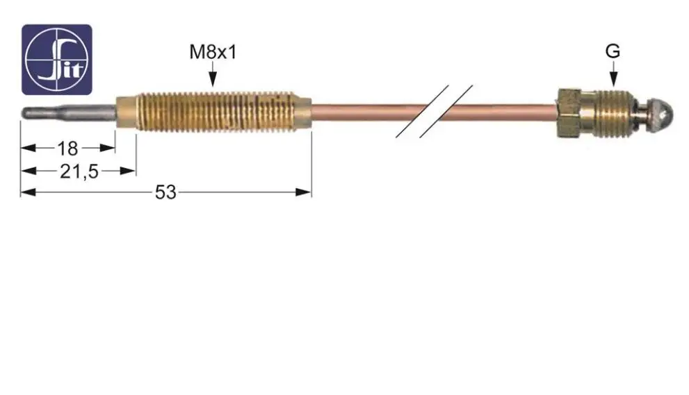 SIT Thermoelement Lange 1200mm M8x1 M9x1