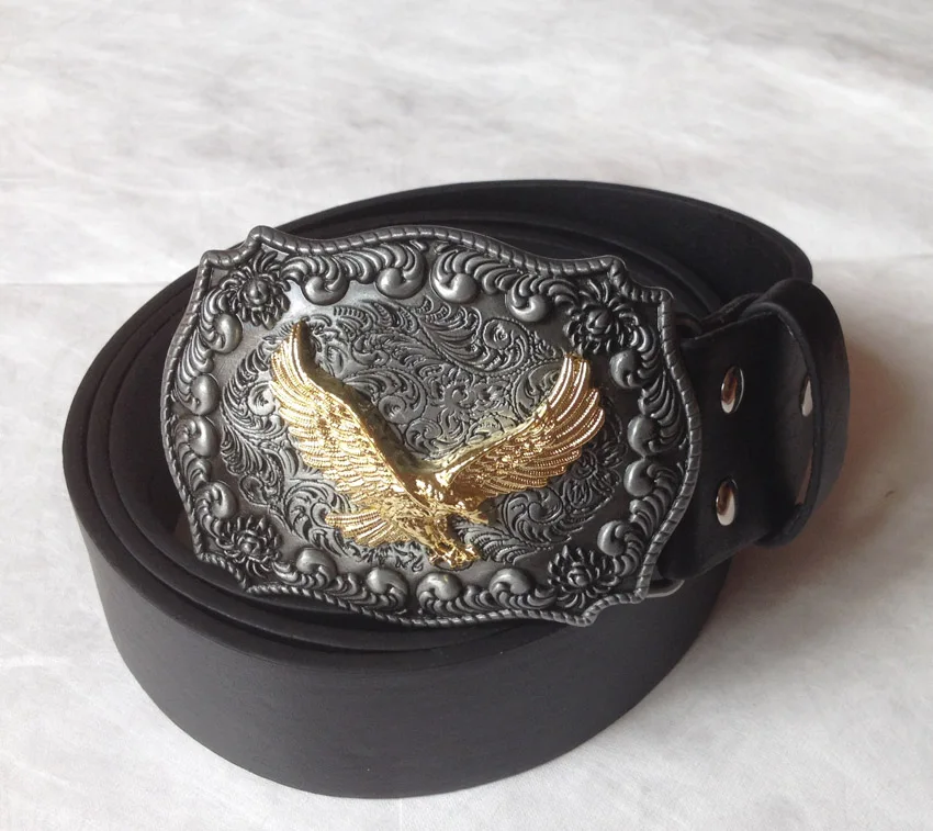 New Western Cowboy Eagle Floral Flower Belt Buckle And 1.5