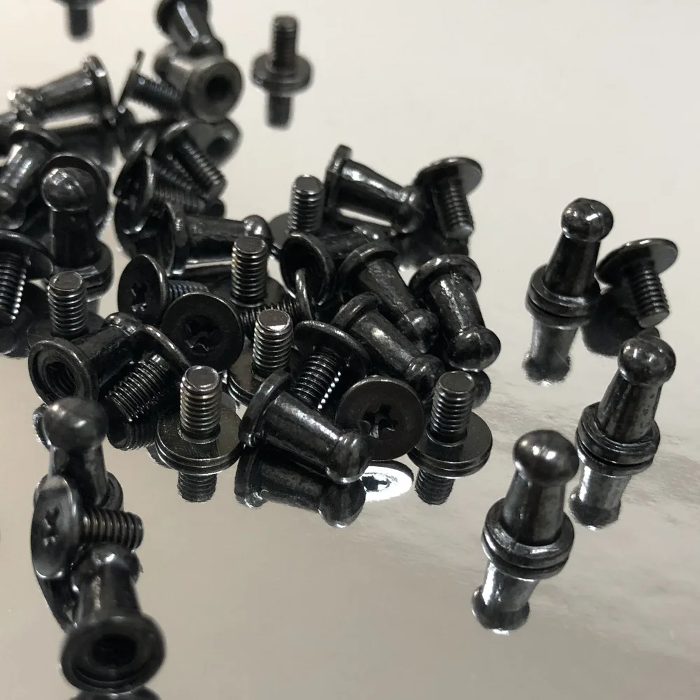 100PCS 9X4X6MM Gun Metal Round Bottom Screw Spikes Metal Studs Rivets Screw Back Spots Cone Leather Craft Spikes Fit DIY Making