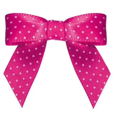 1500pcs Polka dot Pre made bow with twisted tie