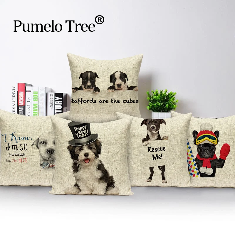 Custom Cartoon Pillow case Dog Cat  Cushion 45 x 45 cm Decorative Home Cushions Cover High Quality For Living Room Sofa Cases