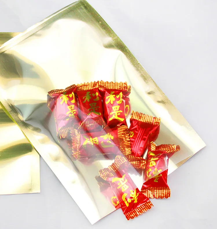 100pcs One Side Clear One Side Foil Open Top Packaging Bag Plastic Food Snack Coffee Powder Tea Chocolate Heat Sealing Pouches