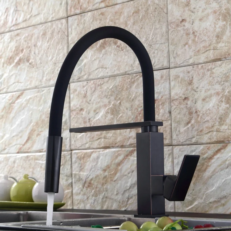 Becola New Design Black Antique Brass Kitchen Faucet Pull Out Down Kitchen Mixer 360 Swivel Sink Tap B-9204B