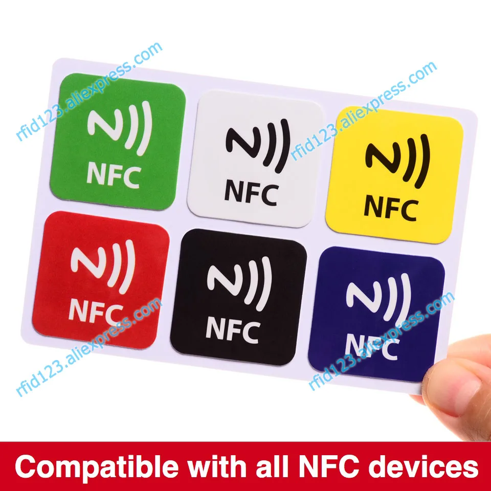 Ntag213 Lable, Nfc Sticker Met 144Bytes Rfid Zelfklevend Etiket, Nfc Label-6ps/Lot