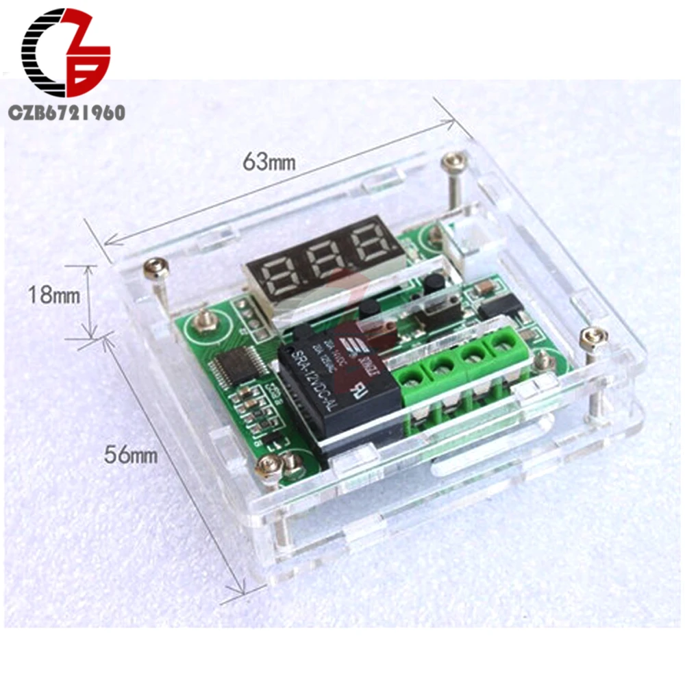 Przezroczyste okno akrylowe przezroczysty pokrowiec dla W1209 cyfrowy termostat temperatury Conctroller termometr pokrywa ochronna
