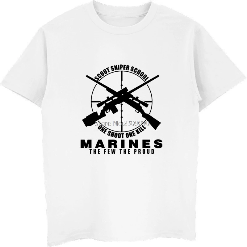 Summer Cool Scout Sniper School Marines T-shirt Harajuku Streetwear Fitness Shirt Men Cotton Tshirt Hip Hop Tees Tops