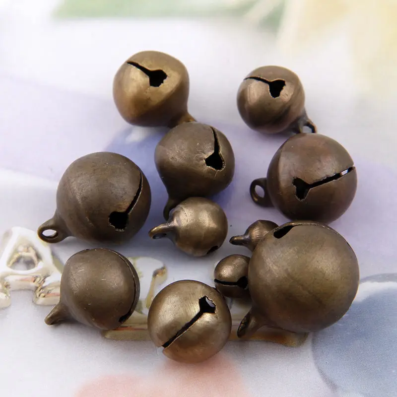 6-22mm Copper Antique Bronze Christmas Open Bells Pendant Handmade Party DIY Crafts Accessories