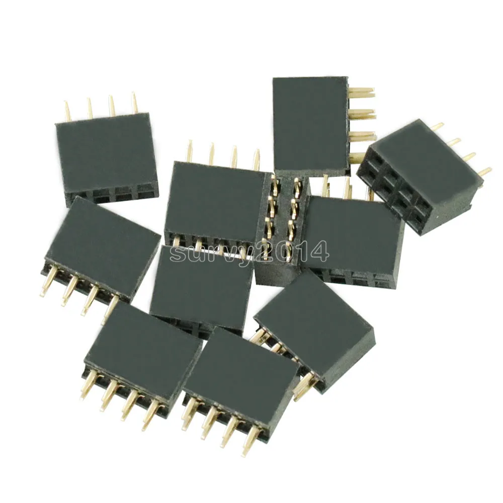 10 個 2X4 ピン 8 1080p 2.54 ミリメートル複列女性ストレートヘッダピッチソケットピンストリップ