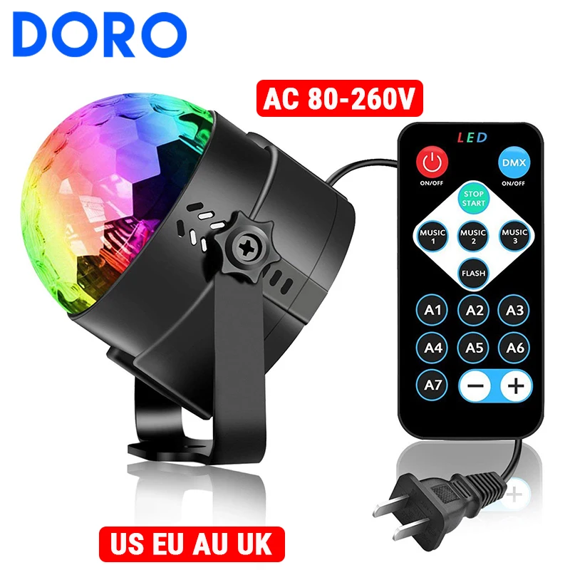 Sound activated rotating colorful led effect light remote control projector stage light ktv disco Christmas wedding holiday ligh