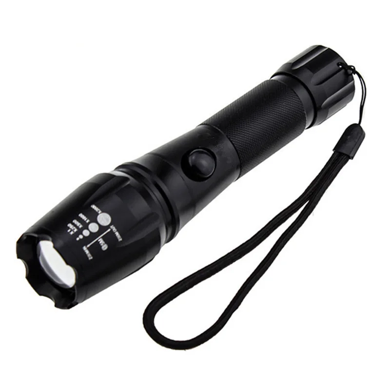 XM-L T6 3800 Lumens flashlight High Power E17 LED Zoomable Torch light with 18650 Battery + Car Charger + charger + box