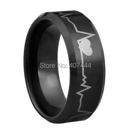 

Free Shipping YGK JEWELRY Supernova Sale 8MM Men's Comfort Fit Forever Love Heart beat Tungsten Wedding Rings