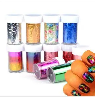 Venda quente! 5 pcs cor aleatória Moda New Hot Sells Glaxy Nail Sticker Nail Art Decalque Foil