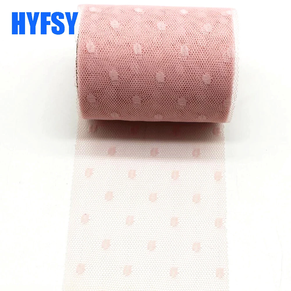 75MM 10 Yards/Roll Net Yarn Dots Gauze Ribbons Hair Bows DIY Crafts Handmade Accessories Clothing