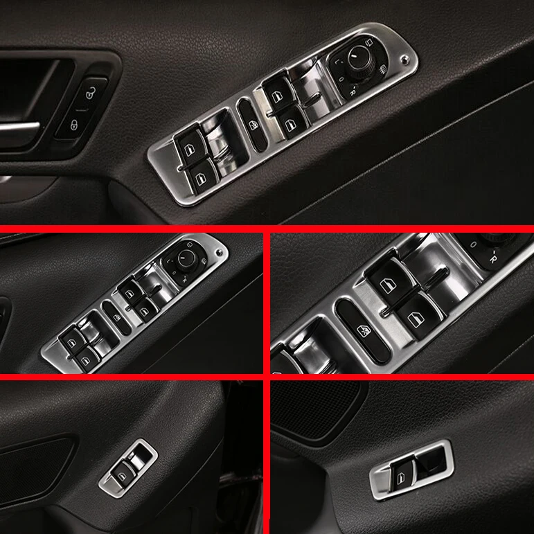 For Volkswagen VW TIGUAN 2010-2016 ABS Pearl Chrome Interior buttons panel Cover Trim Car Accessories Stickers