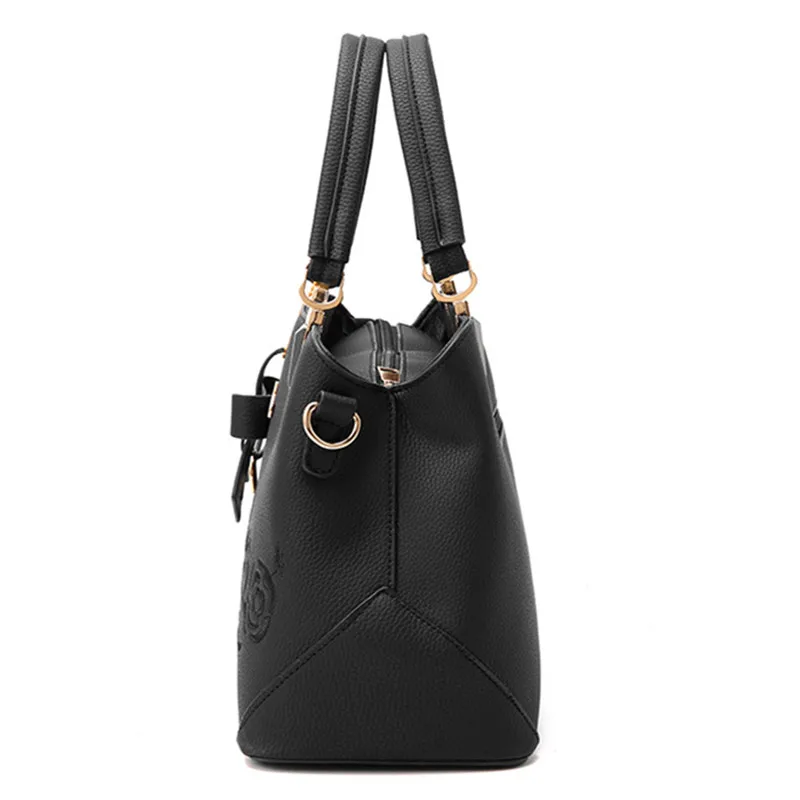 Women Bag Vintage Handbag Casual Tote Fashion Women Messenger Bags Shoulder Top-Handle Purse Wallet Leather New Black Blue