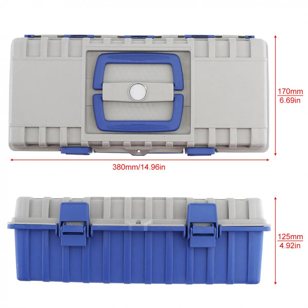 15 Inch ABS Multifunctional Thickened Double-layer Tool Storage Box with 380mm Length and 170mm Width for Vehicle Hardware Tools