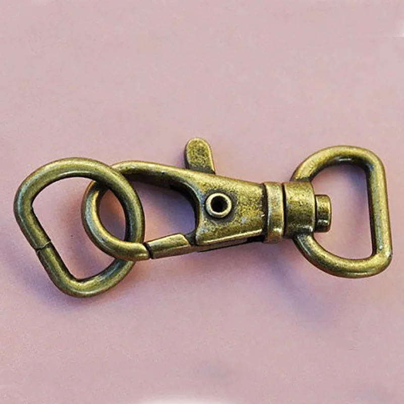

50 PCS 38x12mm Loop End Anti Brass Swivel Clasps Lobster Claw Hooks and D-rings