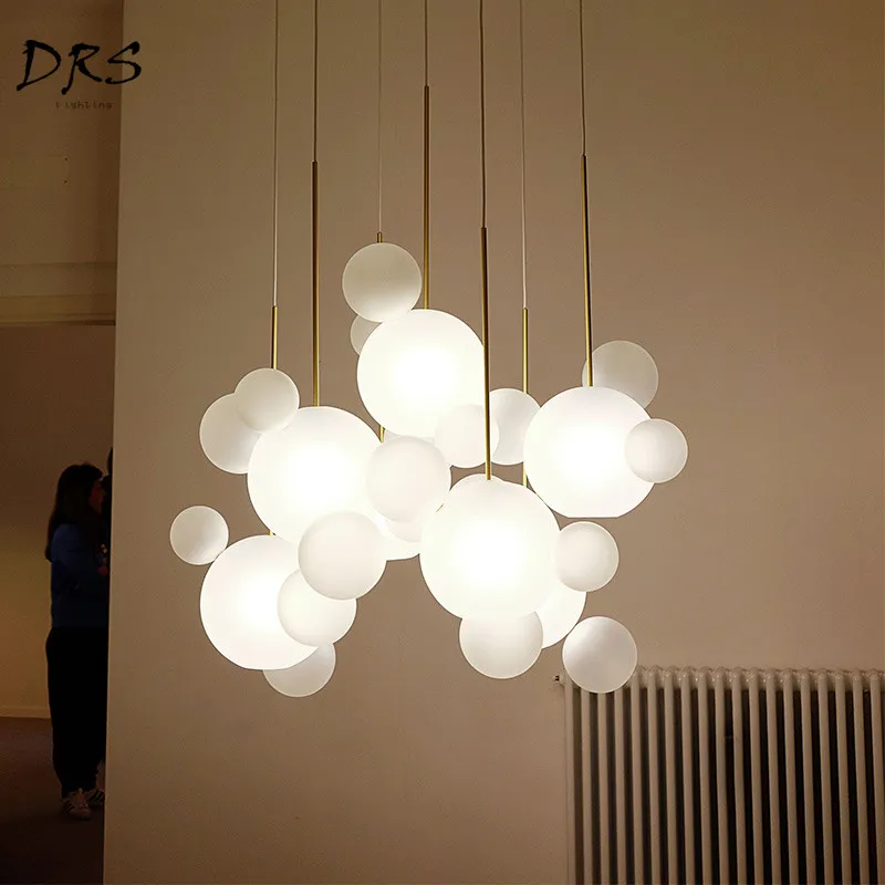 

Nordic Led Pendant Lights Postmodern Glass Bubble Ball Hanging Lamp For Dining Room Living Room Cafe Bar Decor Designer Hanglamp