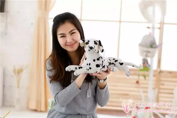 

about 28cm simulation Dalmatian dog plush toy prone dalmatian dog ,kid's toy gift h743