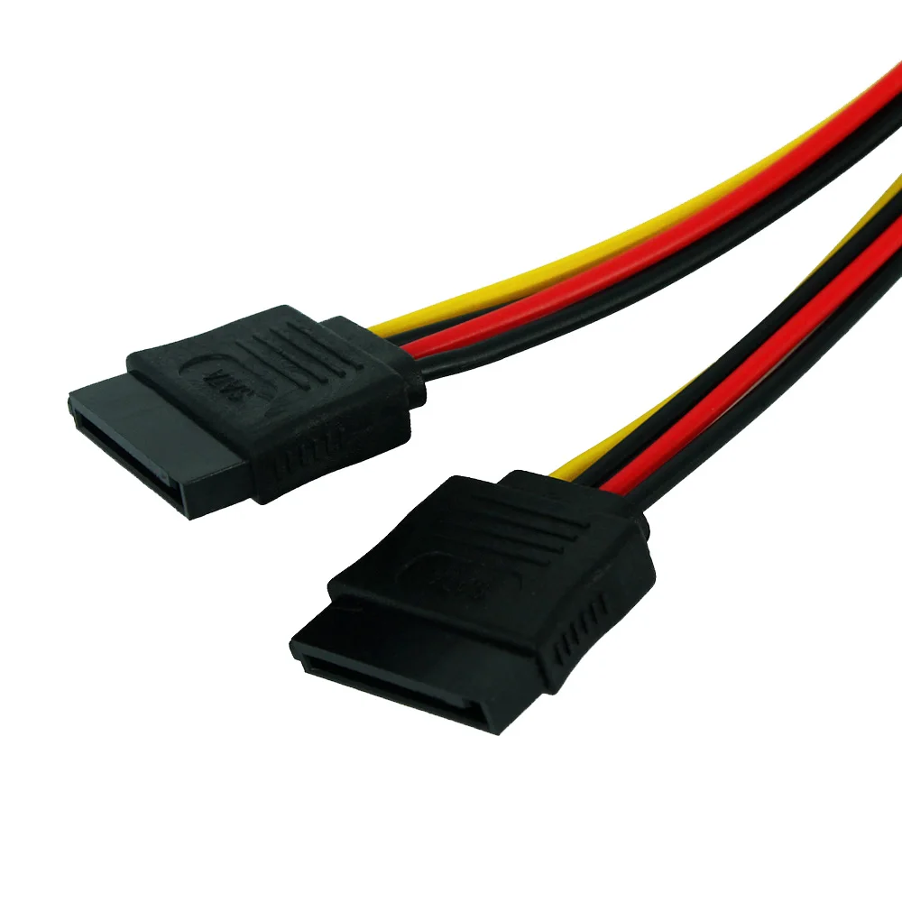 Câble répartiteur en Y pour alimentation du disque dur, câble d'alimentation pour ordinateur, adaptateur de fil, 4 broches, Molex mâle, touriste, ATA SATA 2 femelle
