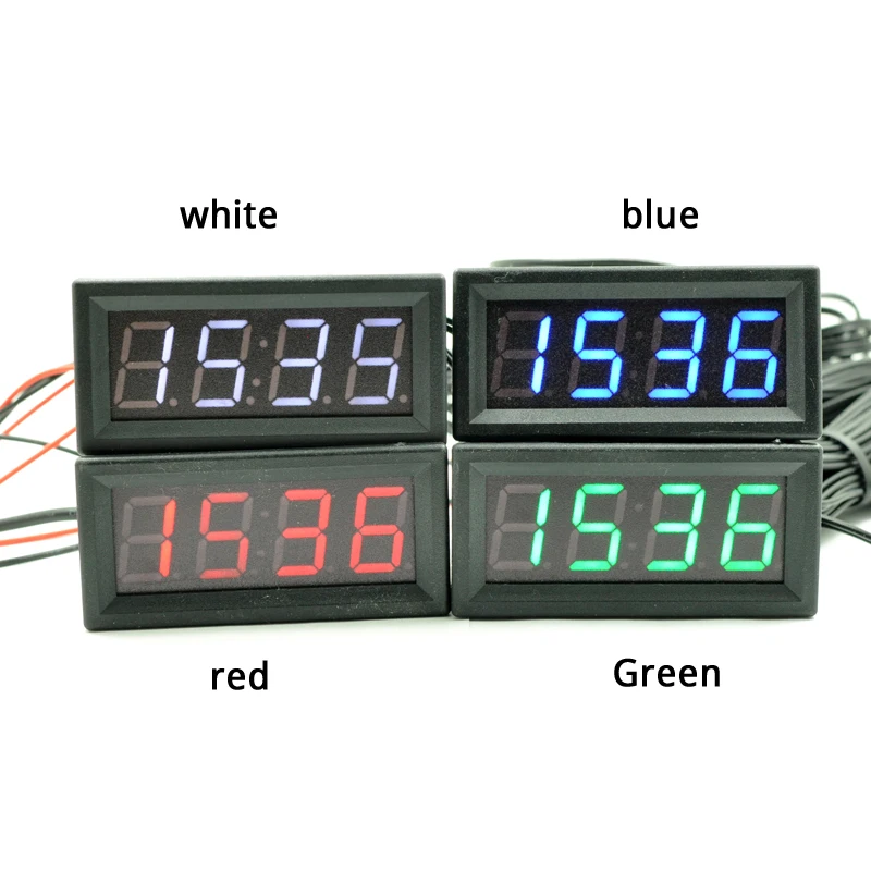 New Creative 3in1 Car Digital LED Temperature Thermometer Clock Calendar Automotive with white color,double temperature,1.5+3M