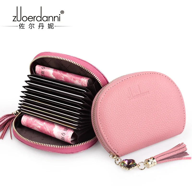 Card bag ladies new multi-card seat organ driver's license leather credit card holder bank card bag zipper purse