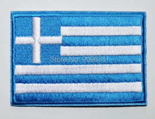 GREEK FLAG embroidered iron-on PATCH GREECE new EMBLEM HELLAS Hellenic Republic