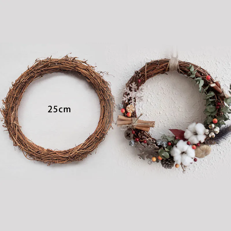 1pcs Easter Rattan Wreath Garland 10/15/20/25/30cm Party DIY Wreath Decoration For Wedding Easter Decorations Rattan Wreath