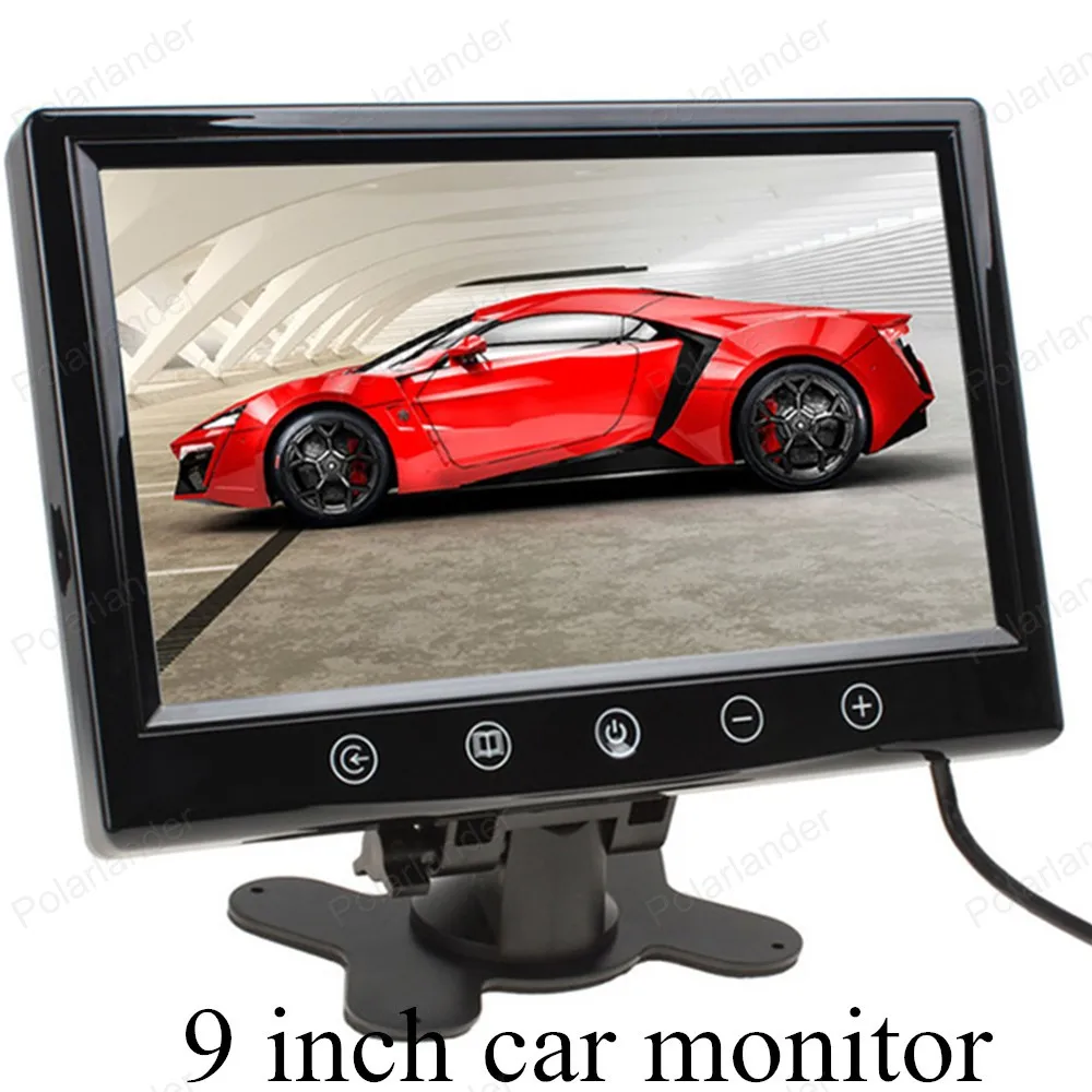 9 Inch 800 x 480 Car Monitor for rear view parking Reversing Camera VCR DVD TFT LCD display for truck with remote control