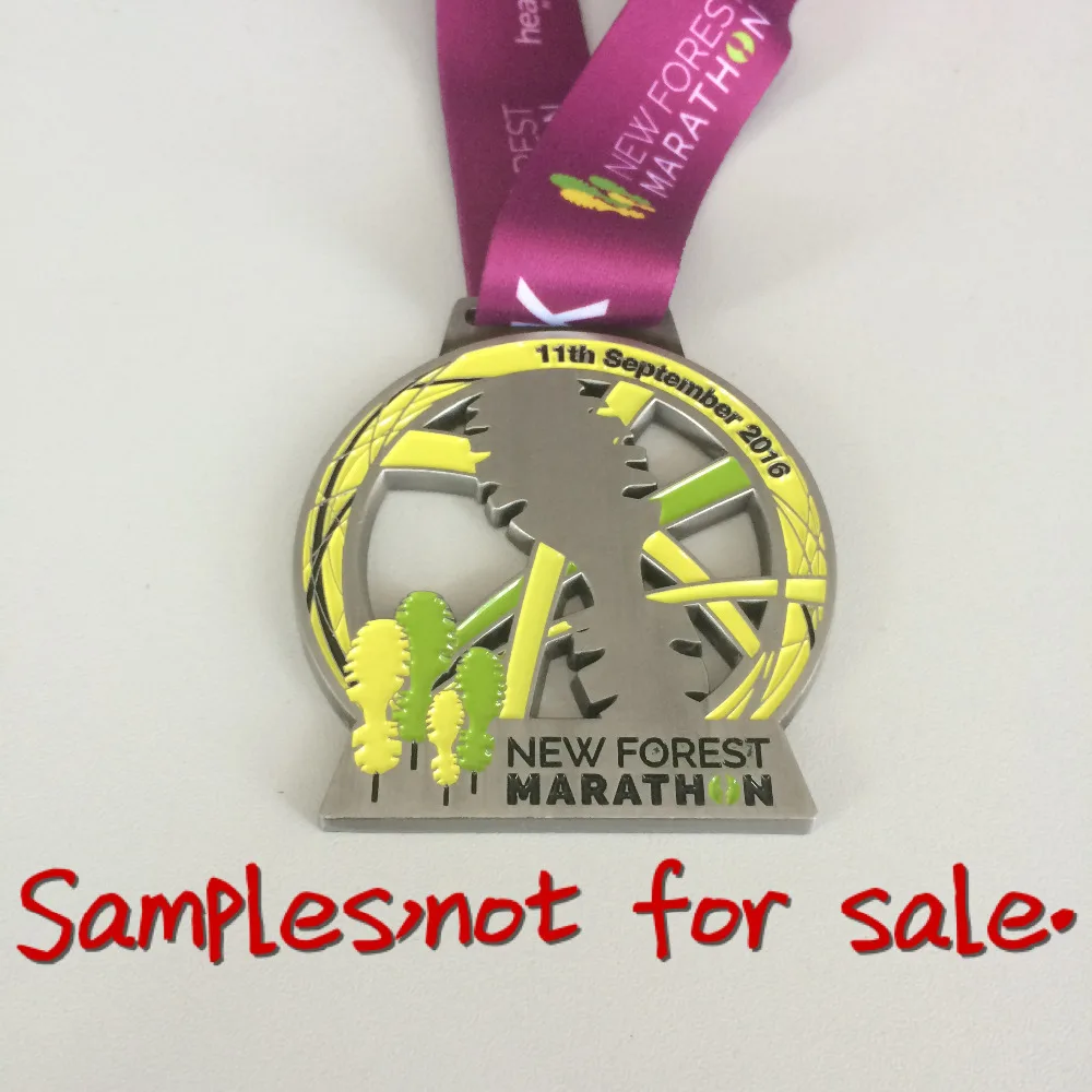 

customized medal in 57.2mm diameter one side design attached with stock ribbon/800pcs