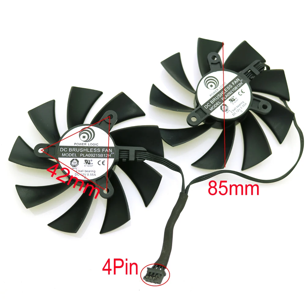 PLA09215B12H 12V 0.55A 85mm 42*42*42mm 4Pin 4Wire For EVGA GTX760 GTX770 Graphics Card Cooling Fan