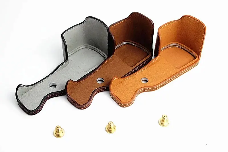 Capa protetora para câmera de vídeo, bolsa de couro genuíno para câmera sony a6000 a6300