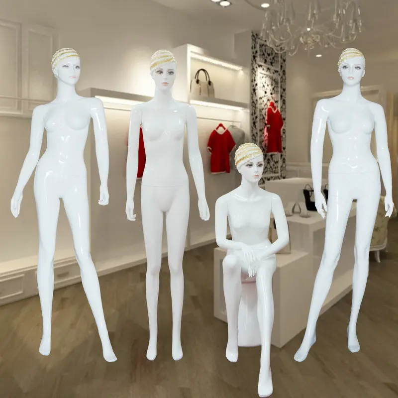

Factory Supply Gloss White High Quality Female Mannequin Women Fiberglass Full Body Model Clothes Display