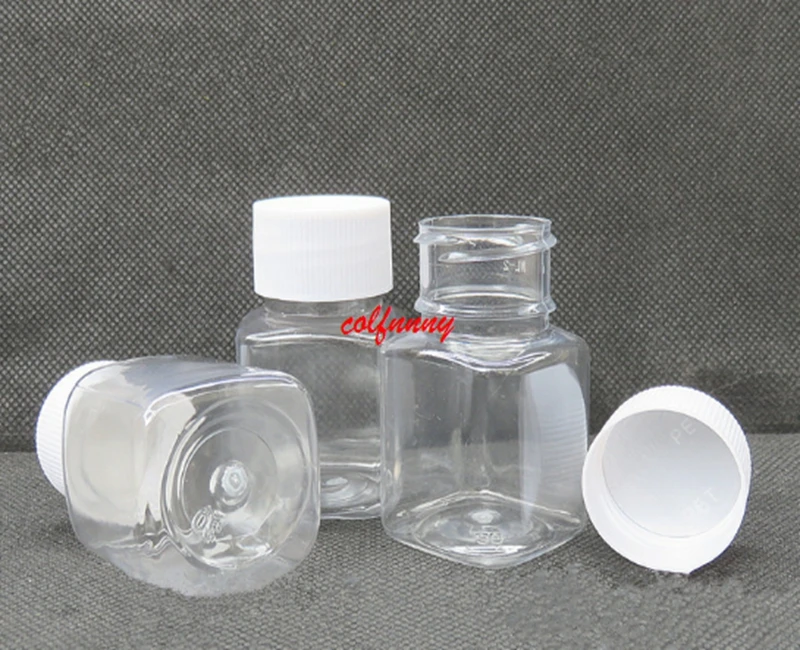 500 cái/lốc Nhanh Chóng Vận Chuyển 30 gam/30 ml 60 gam/60 ml Nhựa Rỗng Chai Vuông Y Pet Pill Bao Bì Mẫu Chai